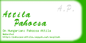 attila pahocsa business card